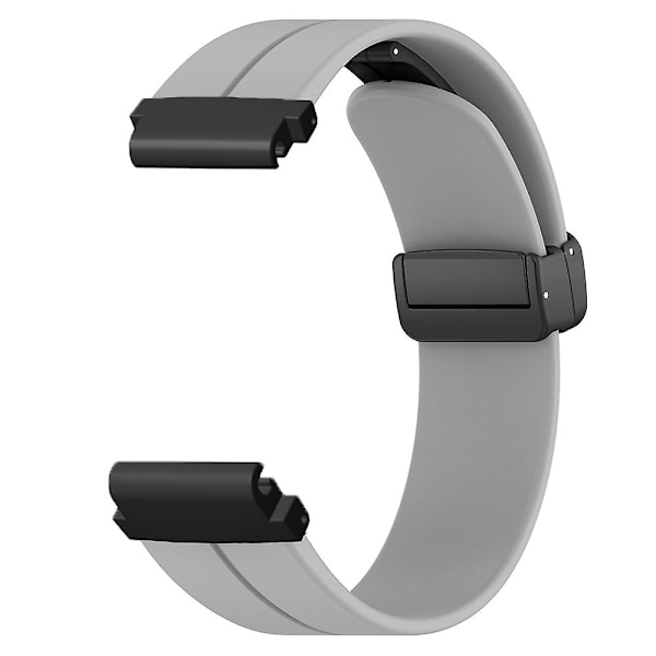 Magnetisk spenne silikon klokkearmbånd for Garmin Fenix 7s/7s Solar/6s/5s, med 20mm PC-kontakt Grey