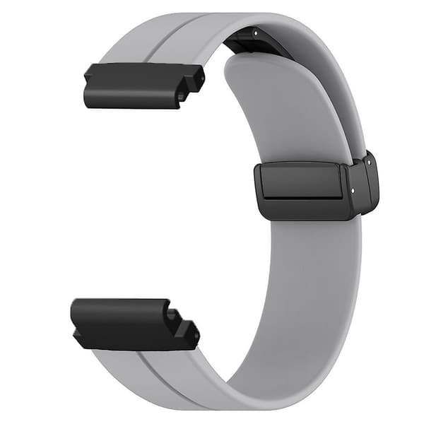 Magnetiskt spänne silikon klockarmband för Garmin Fenix 7s/7s Solar/6s/5s, med 20mm PC-kontakt Grey