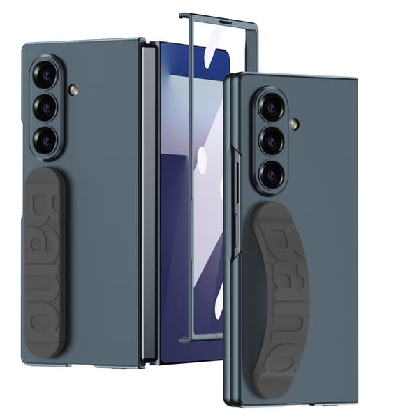 Etui til Samsung Z Fold 7, med silikone håndledsrem PC + hærdet glas Green