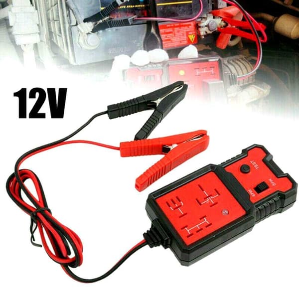 Batteritester 12V Elektronisk Relætester Med Clips Til Bilreparation