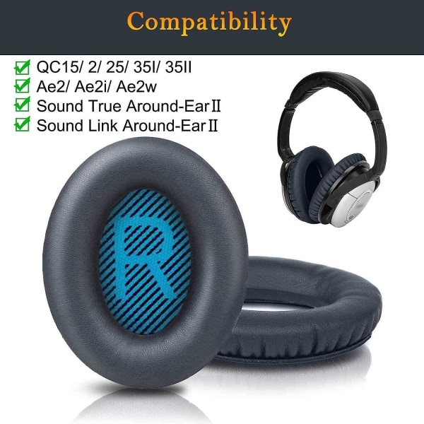 Korvatyynyt Tyynyt Bose kuulokkeille, Vaihtokorvatyynyt Bose Quietcomfort 15 Qc15 Qc25 Qc2 Qc35/ae2 Ae2i Ae2w/soundtrue