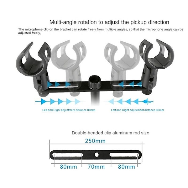 A16 Dubbelhuvudad mikrofonklämma A16 Dubbelhuvudad