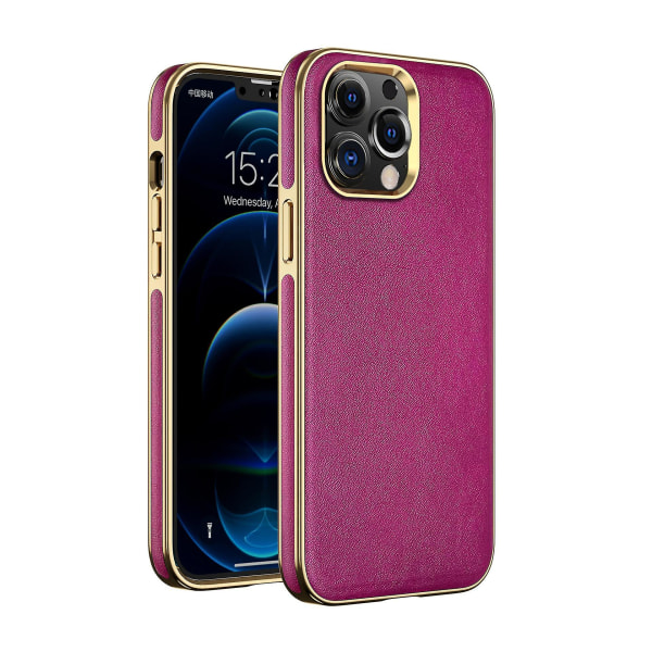 Beskyttelsesetui i læder iPhone 13 Wine Red