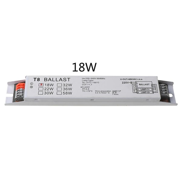 T8 2x18/30/58w Instant Start elektroninen loistelamppu, universal liitäntälaite 18w