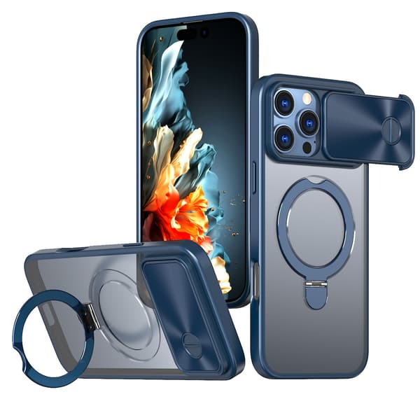 Etui til iPhone 16 Pro, full dekning linsebeskyttelsesetui med MagSafe-støtte Blue