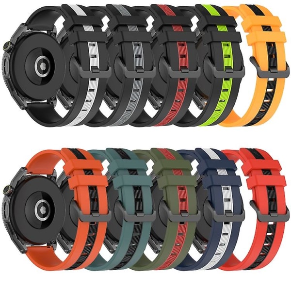 Til Garmin Garminmove Style 20 mm lodret tofarvet silikoneurrem KOR Orange-Black