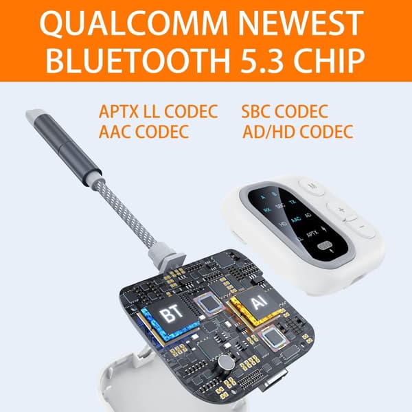 Bluetooth-mottaker med 3,5 mm Aux-lydkontakt, JS4 med gullbelagt adapterplugg