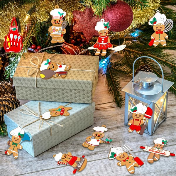 12 st pepparkaksdekorationer för julgran, matlagning pepparkaksgubbe