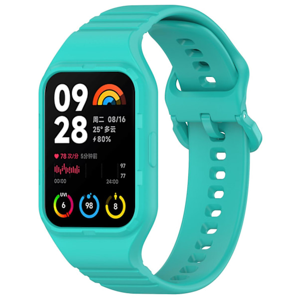 Enkel justerbar klokkestropp i fleksibel silikon for Xiaomi Smart Band 8 Pro - Rød Cyan