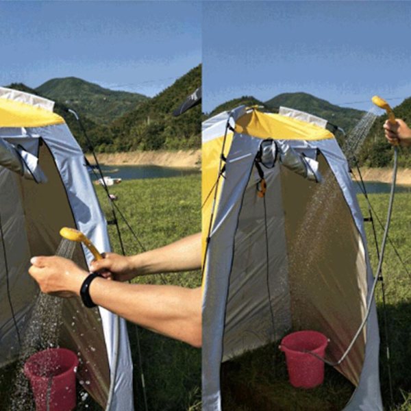 Kannettava Camping-suihkupää vesipumpulla, 2200mah USB kaapeli Orange