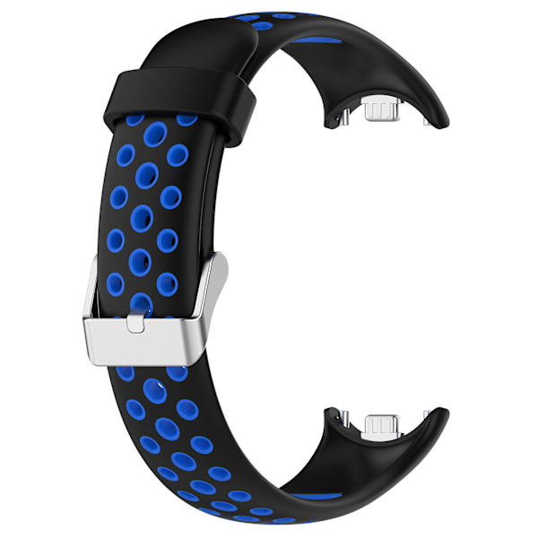 Kaksiväriset silikoniset rannekkeet Xiaomi Smart Band 8 -älykellolle, ruostumattomasta teräksestä valmistetulla liittimellä Black Blue