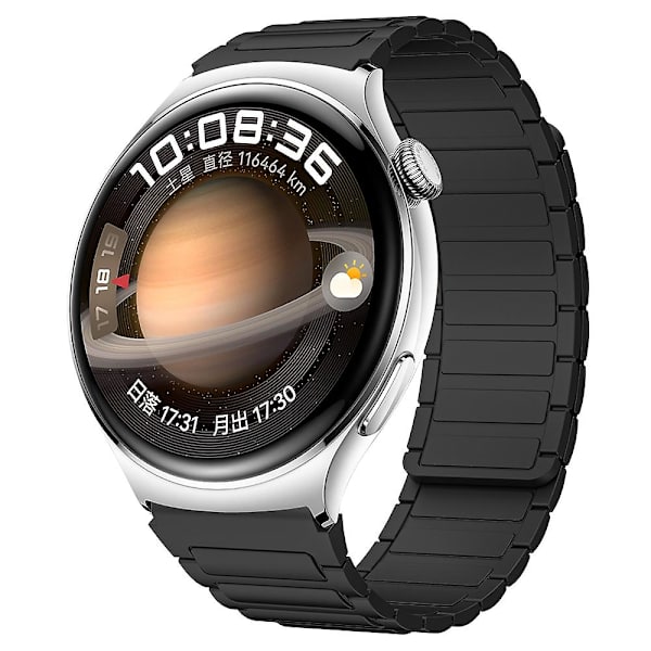 Silikonarmbånd for Huawei Watch 4/ 4 Pro/ GT 4 46mm Magnetisk håndleddsstropp Black