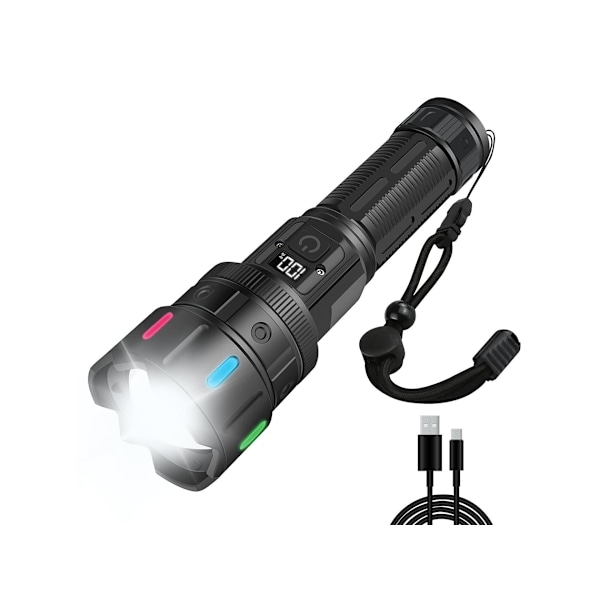 Høj Lumen Lommelygter 3000 Lumen Genopladelige LED Lommelygter Super Lys Lommelygte 5 Tilstande Batteridrevet Lommelygte