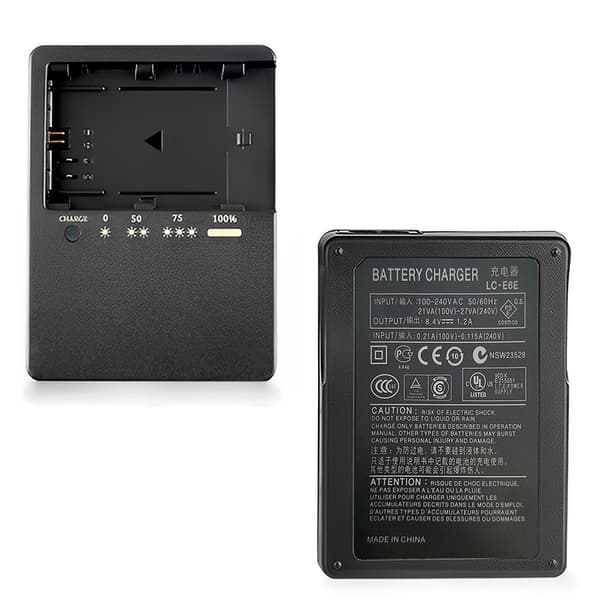 Batteriladdare för Canon-kamera LC-E6C LC-E6E LP-E6 LP-E6N laddare, EOS 5D Mark II / 5D Mark III
