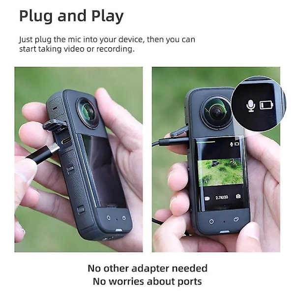 Sunnylife MC490 Kravemikrofon til Insta360 One R/rs