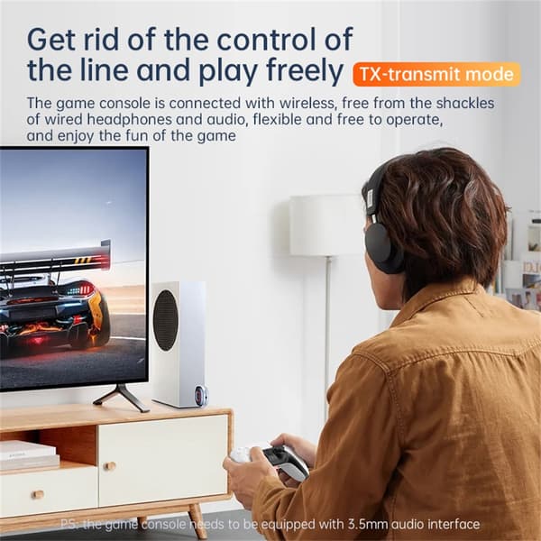 Bluetooth Bil Aux Trådløs Audio Transmitter Adapter (Grå)
