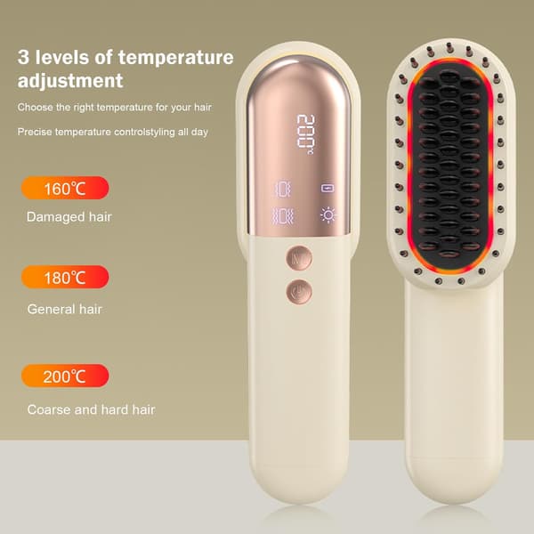 Elektrisk massagekam 3 temperaturnivåer (vit) White