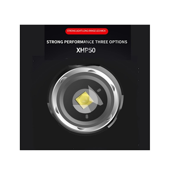 Ficklampa 20000 Lumen Super Stark Taktisk Ficklampa Zoombar 5 Lägen Vattentät Kraftfulla Ficklampor Med LED-Display