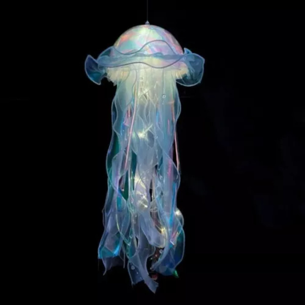 Jellyfish Lille Nattelys Realistisk Soveværelse Lys Lampe DIY til Værelse Dekoration Blue