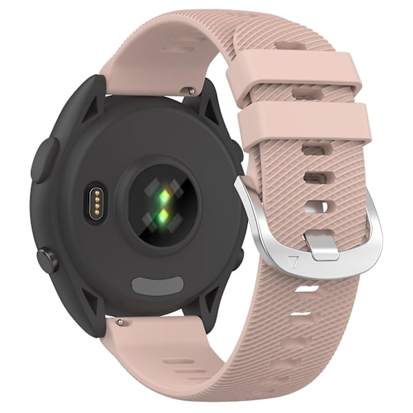 For Garmin Forerunner 265 Silikone Urrem 22mm Krydsstribet Blød Sport Udskiftningsurrem Light Pink