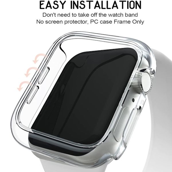 Etui til Apple Watch Cover 41mm 45mm 44mm 40mm 44 Mm Tilbehør Pc Protector Bumper Iwatch Series 6 Se 5 4 3 7 8 42mm 38mm Case 45mm series 7 8 gray