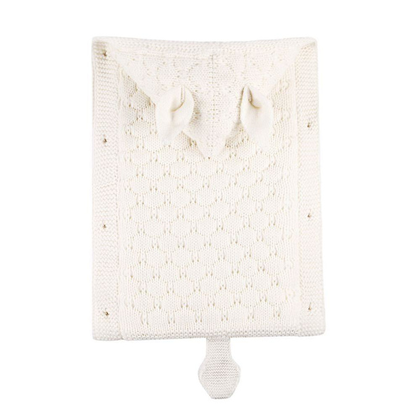 Nyfødte Klapvogn Sovepose Baby Konvolut Strikket Swaddle Fodpose White