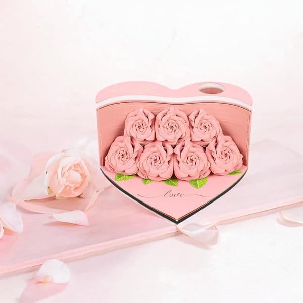 Anteckningsblock - Rosberättelse Kärleksblommor 3D Memoblock (Röd)