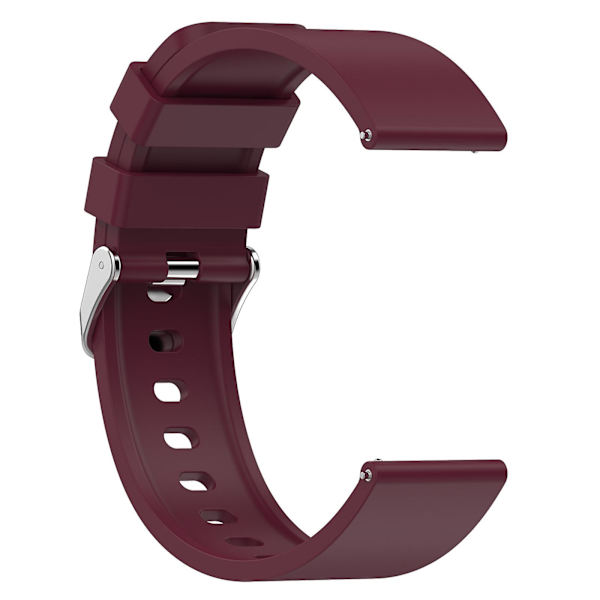 Silikonarmband för Garmin Venu/Venu 2 Plus/Venu Sq/Venu Sq 2, 20 mm klockarmband med spänne i rostfritt stål Wine Red