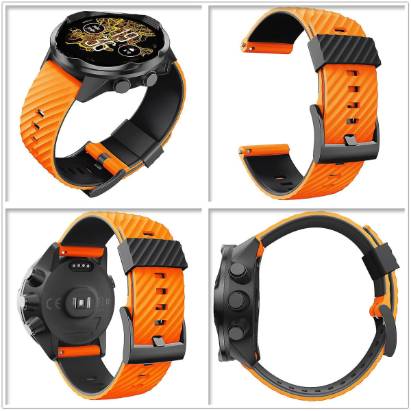 For Suunto- 7/9/baro/d5 Dykking Myk Silikon Smart Watch Armbåndstilbehør Black and yellow