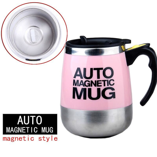 USB Uppladdningsbar Automatisk Blender Smart Termos Självrörande Magnetisk kopp Rostfritt stål Kaffe Mjölk Blender Cup pink