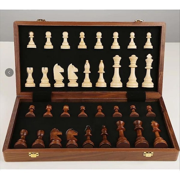 Set 45cm Stort hopfällbart schackbrädspel 2 extra damer