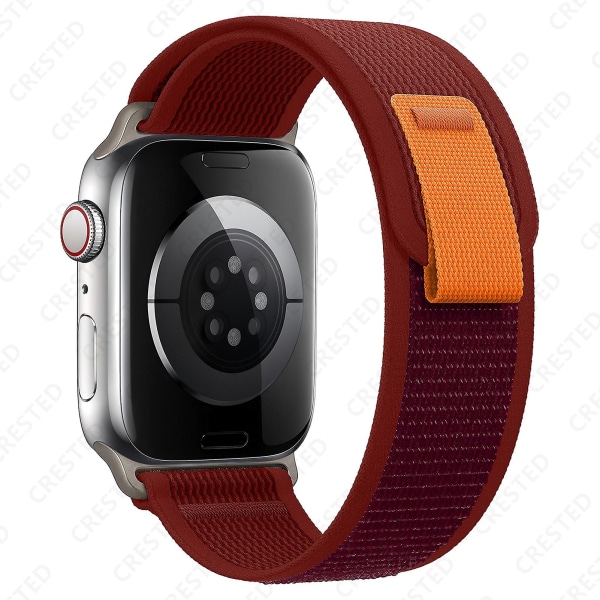 Bånd for Apple Watch-rem 49 mm 44 mm 40 mm 45 mm 41 mm 42 mm 38 mm Correa Nylon Trail Loop-armbånd Iwatch Ultra Series 7 6 5 3 Se 8 38 40 41mm wine red