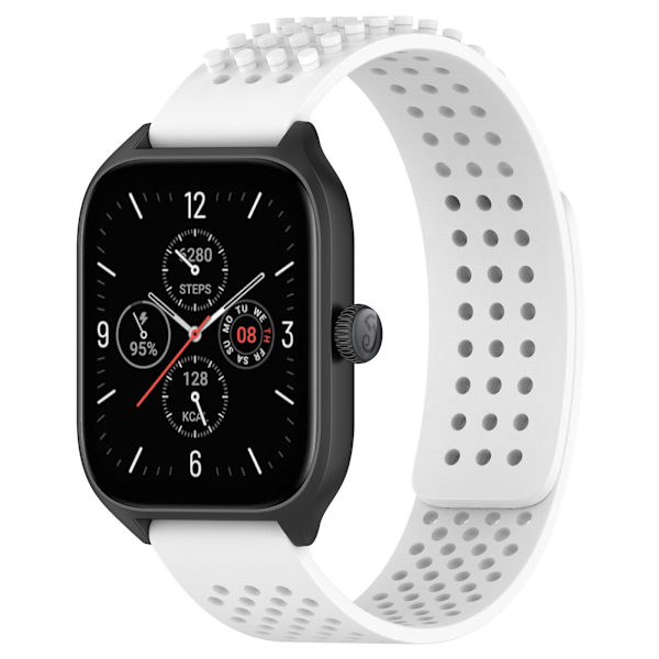 Silikonklockarmband 20 mm Andningsbart klockarmband för Garmin Vivoactive 5/garminactive 5/venu Sq 2 White