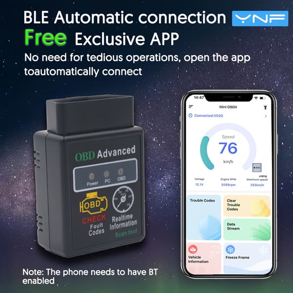 Bluetooth Bildiagnostikverktyg Elm327 Obd2 V1.5