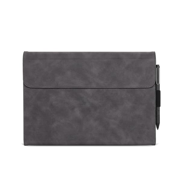 Fodral för Microsoft Surface Pro 9, PU-läder med pennhållare (grå)