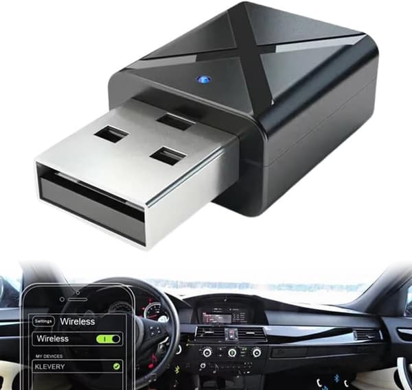 Bluetooth 4.0 Stereo Audio Mottaker 2-i-1 Sender Mini Aux Rca Usb 3.5Mm Jack