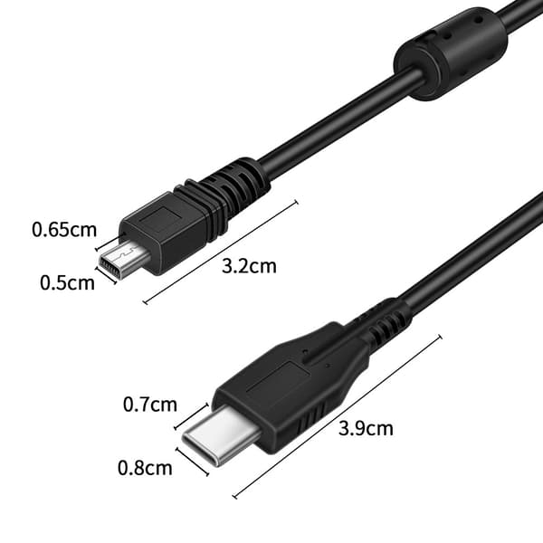 Adaptere USB Type-C til Mini 8-bens OTG-kabel, til FujiPix/Konica/Olympus kameraer