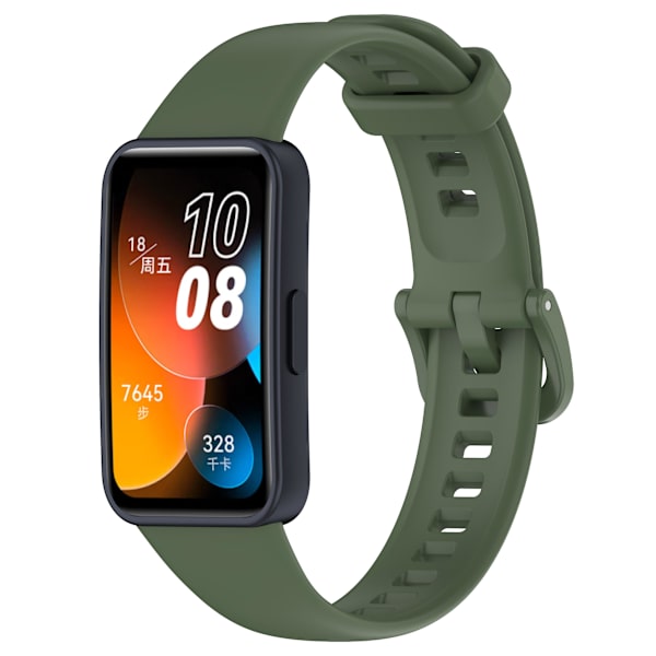 Ersättningsarmband 24mm PU-läder klockarmband för Huawei Band 8 Dark Geen