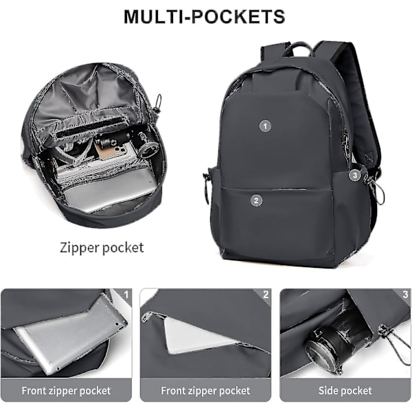 Skolväska Dam Skolväska 14 Tums Laptop Ryggsäck A8grey L