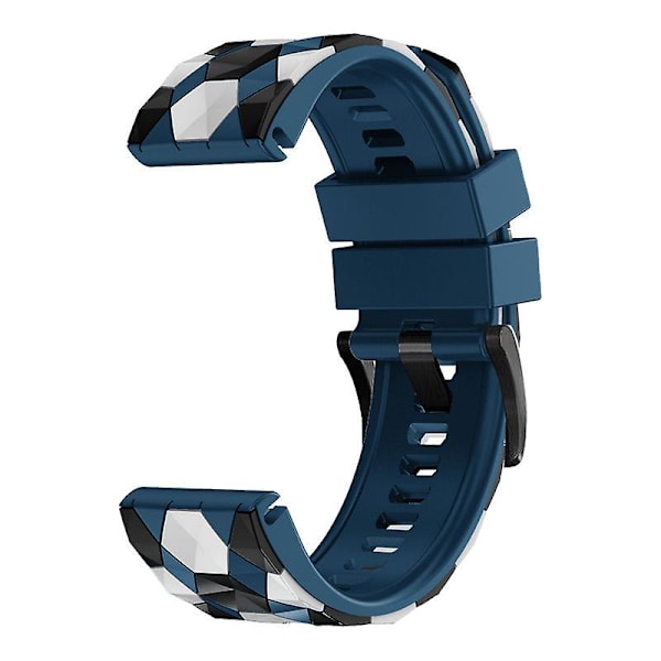 For Garmin Fenix 7/Descent G1/Epix Gen2 Silikone Urrem Fodboldmønster 22mm TPE Urrem Midnight Blue