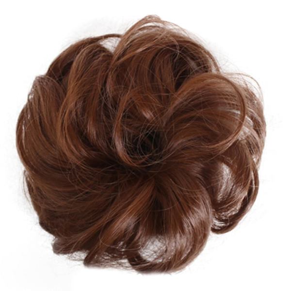 Let at bære Stilfulde hår Scrunchies Naturligt rodet krøllet bolle hår Extension-niubi 9