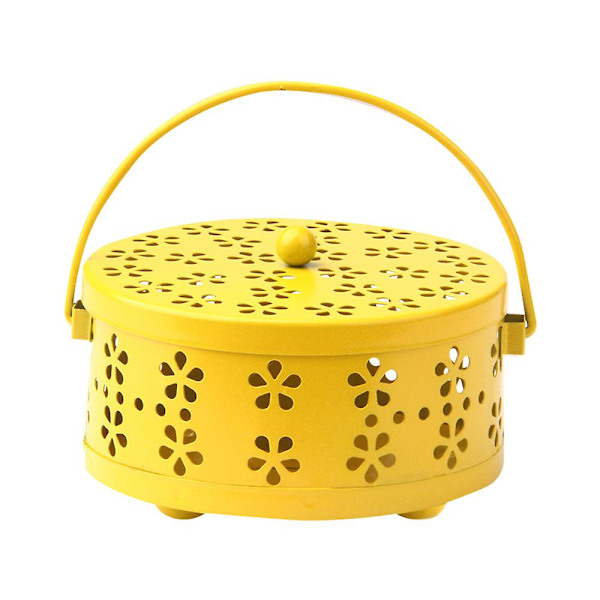 Myggspiralhållare Retro Bärbar Mosquito Rökelsebrännare nsect Repellents Box Yellow