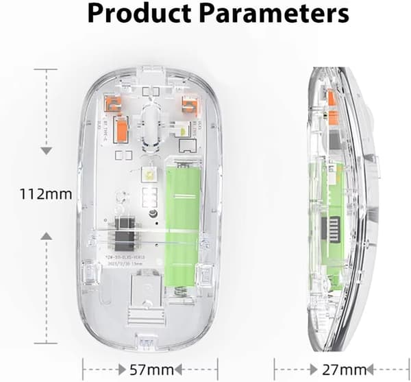 Spillmus, 2.4G USB Bluetooth dobbel modus oppladbar