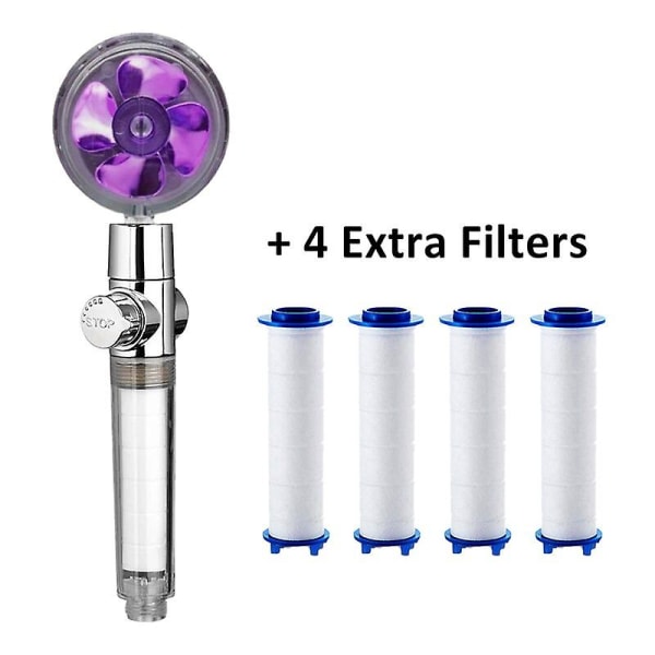Propel brusehoved højtrykssæt 360 roter med 1 gratis vandfilter gylden blæser turbolader ren regnspiral helix øko bruser P extra filter
