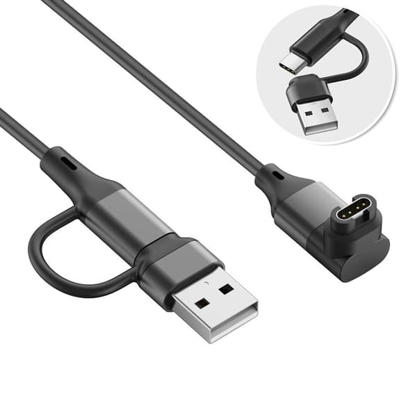 Oplader til Garmin Forerunner 255/Fenix 7, PVC L-kabel (kompatibel)