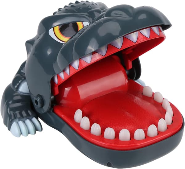 Dinosauruksen suun purema sormipeli temppulelu