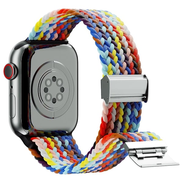 Flätad Solo Loop För Apple Watch Band 44mm 40mm 45mm 41mm 42mm 38mm Case+rem Nylon Elastiskt armband Iwatch Serie 3 5 6 Se 7 8 42mm series 321 Star