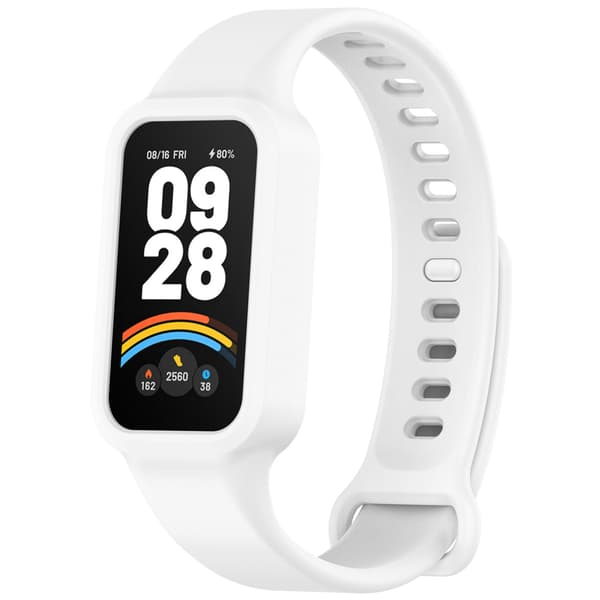 Rannekoru silikonia Xiaomi Smart Band 9 Active -älykellolle (valkoinen)