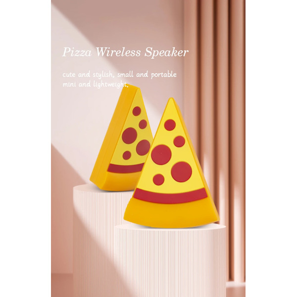 Bluetooth-högtalare, pizzformad, 4 timmars batteritid