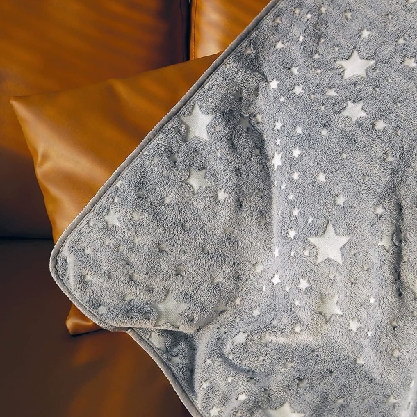 Glow In The Dark Throw -peitto, Premium Super Pehmeä Lämmin Cozy Furry Peitto 100*150 gray